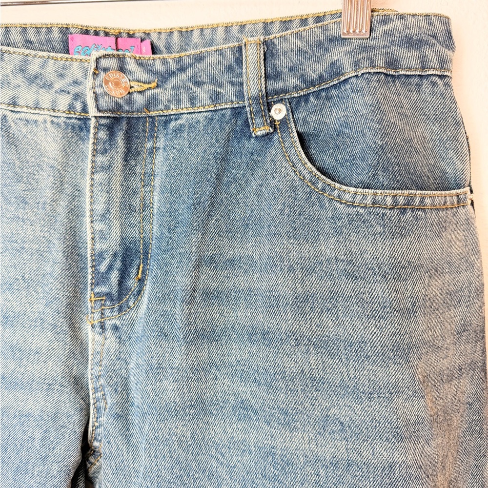 Edikted Leopard Heart Low Rise Baggy Jeans Women’s XL NWT - Picture 8 of 10